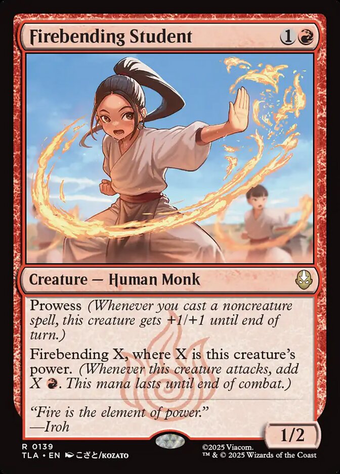 Firebending Student Magic: The Gathering card