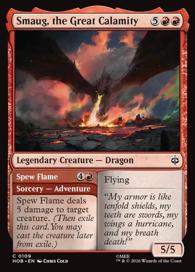 Smaug, the Great Calamity // Spew Flame card image