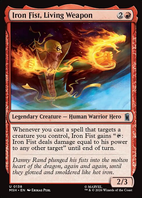 Iron Fist, Living Weapon Magic: The Gathering card