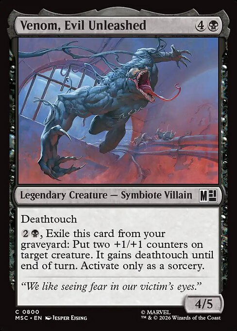 Venom, Evil Unleashed Magic: The Gathering card