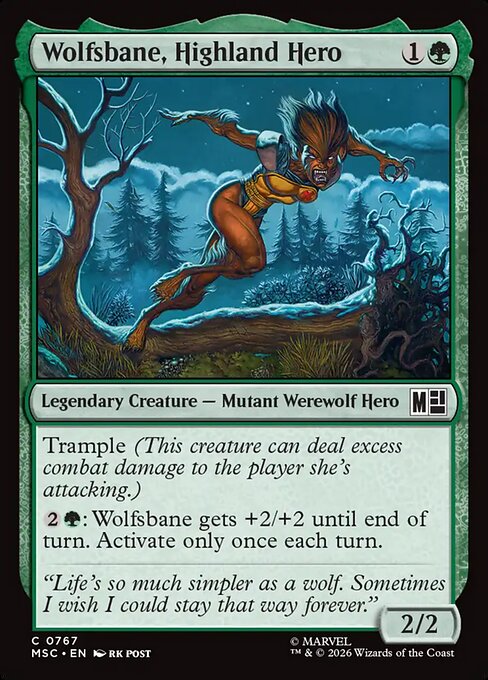 Wolfsbane, Highland Hero Magic: The Gathering card