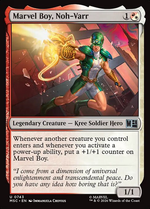 Marvel Boy, Noh-Varr Magic: The Gathering card