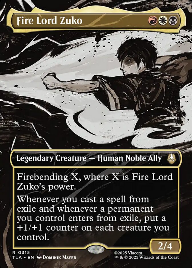 Fire Lord Zuko Magic: The Gathering card