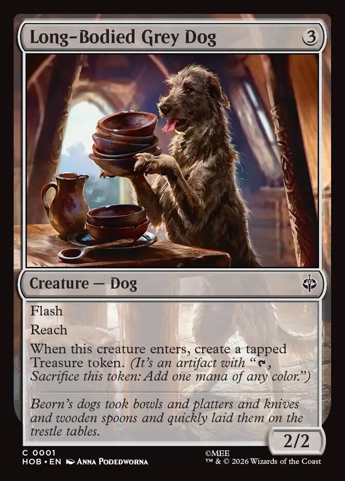 Long-Bodied Grey Dog card image
