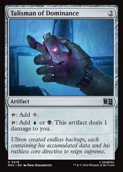 Talisman of Dominance Magic: The Gathering card