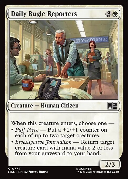 Daily Bugle Reporters Magic: The Gathering card