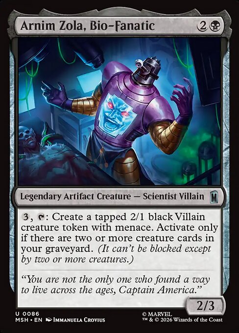 Arnim Zola, Bio-Fanatic Magic: The Gathering card
