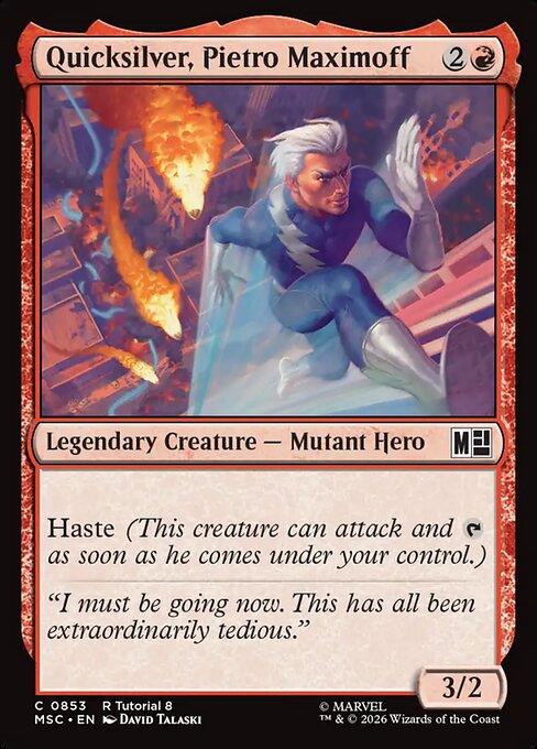Quicksilver, Pietro Maximoff Magic: The Gathering card