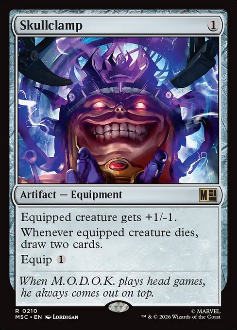 Skullclamp Magic: The Gathering card