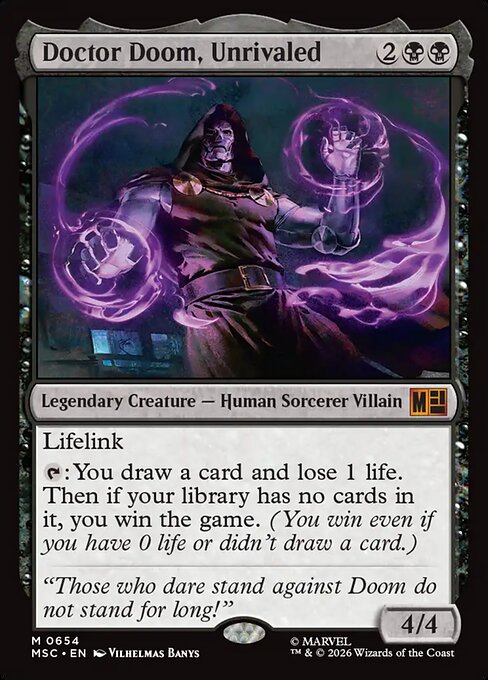 Doctor Doom, Unrivaled Magic: The Gathering card