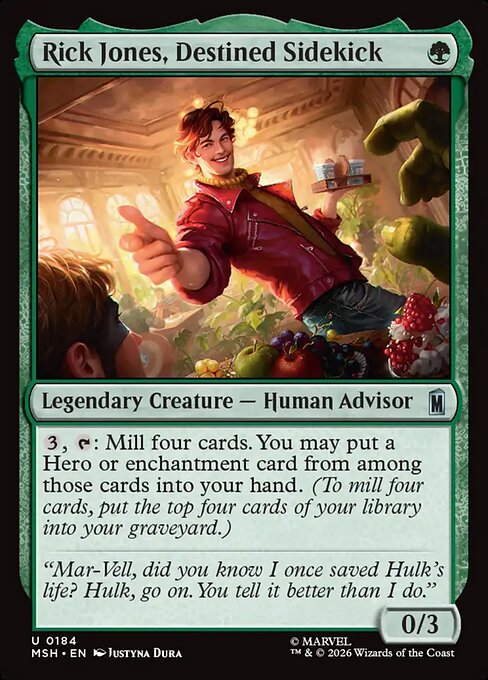 Rick Jones, Destined Sidekick Magic: The Gathering card
