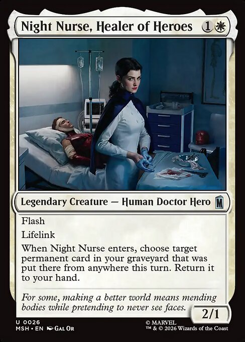 Night Nurse, Healer of Heroes Magic: The Gathering card