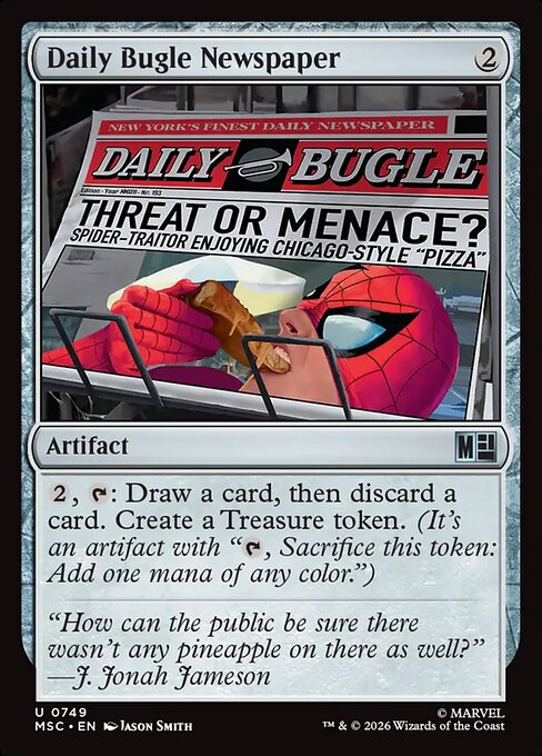 Daily Bugle Newspaper Magic: The Gathering card
