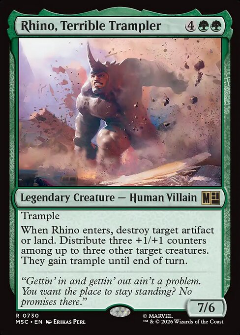Rhino, Terrible Trampler Magic: The Gathering card