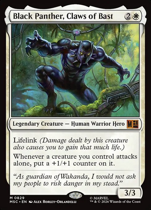 Black Panther, Claws of Bast Magic: The Gathering card