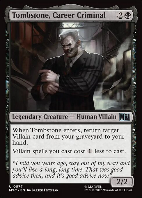 Tombstone, Career Criminal Magic: The Gathering card