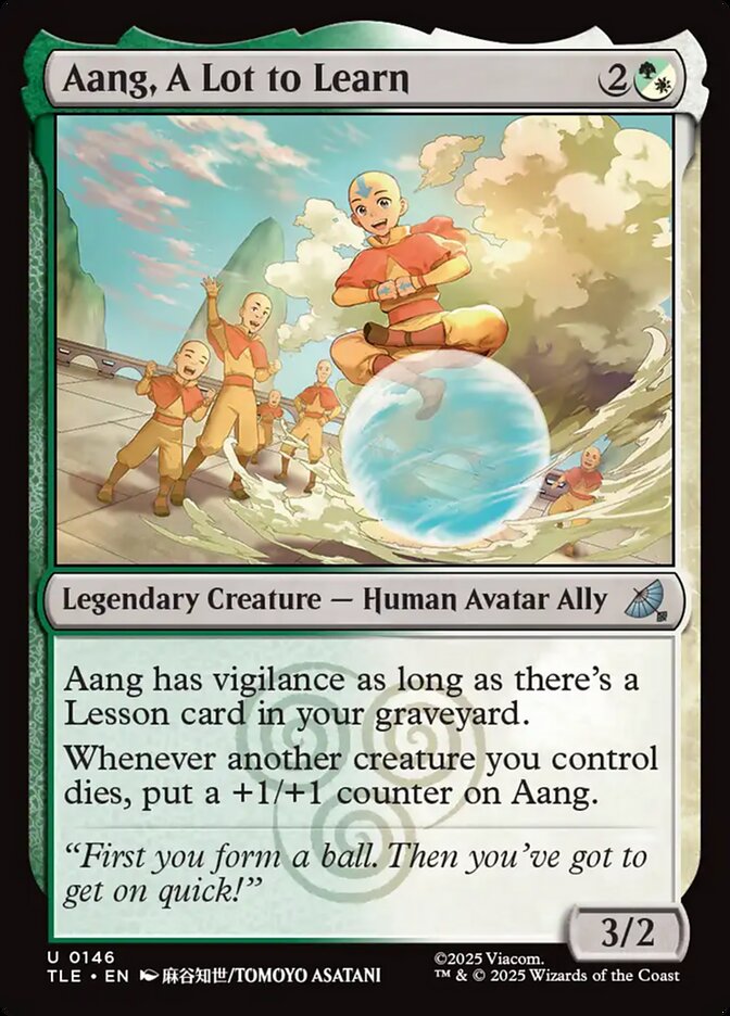 Aang, A Lot to Learn card image