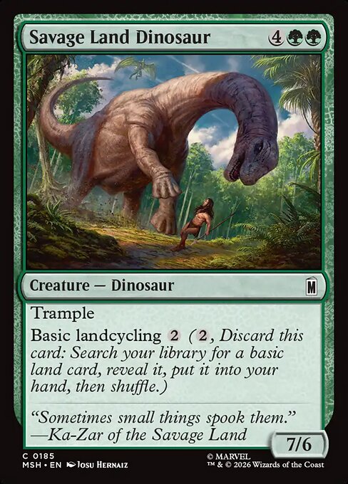 Savage Land Dinosaur Magic: The Gathering card