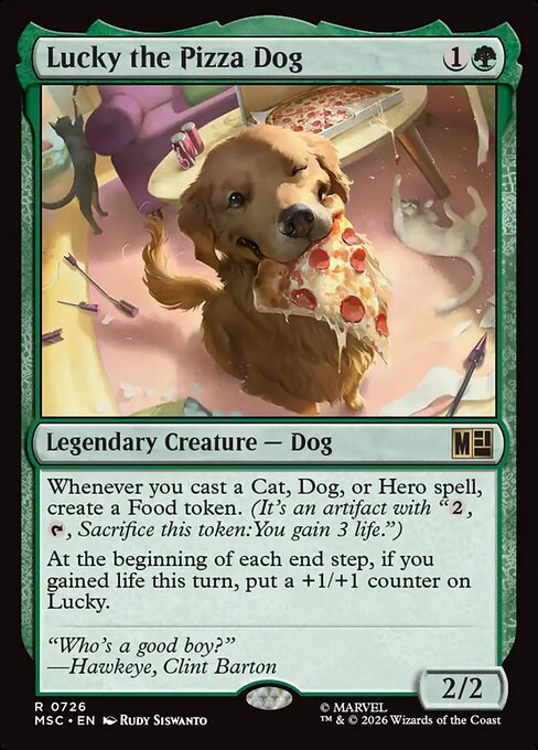 Lucky the Pizza Dog Magic: The Gathering card