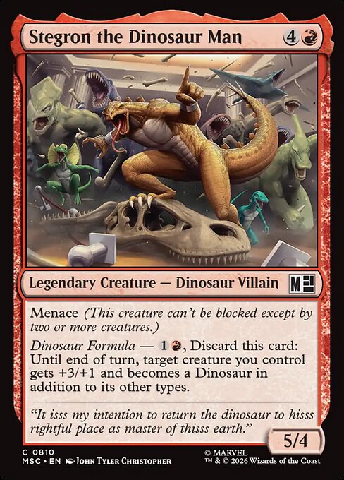 Stegron the Dinosaur Man Magic: The Gathering card