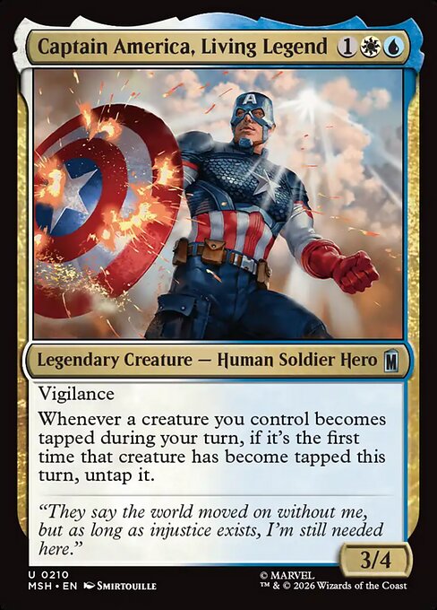 Captain America, Living Legend Magic: The Gathering card
