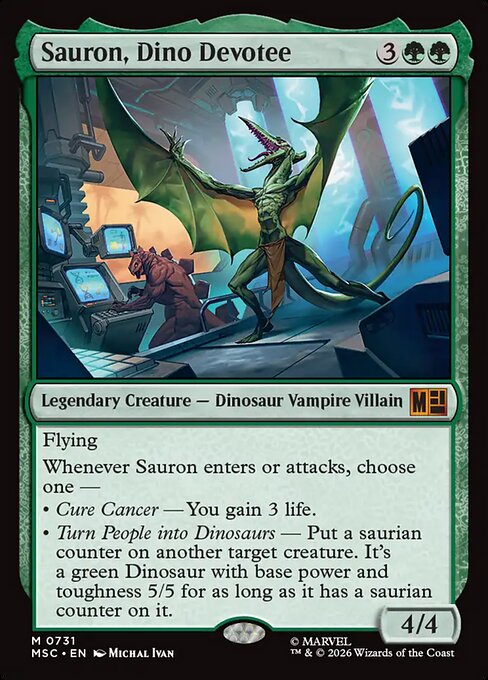 Sauron, Dino Devotee Magic: The Gathering card