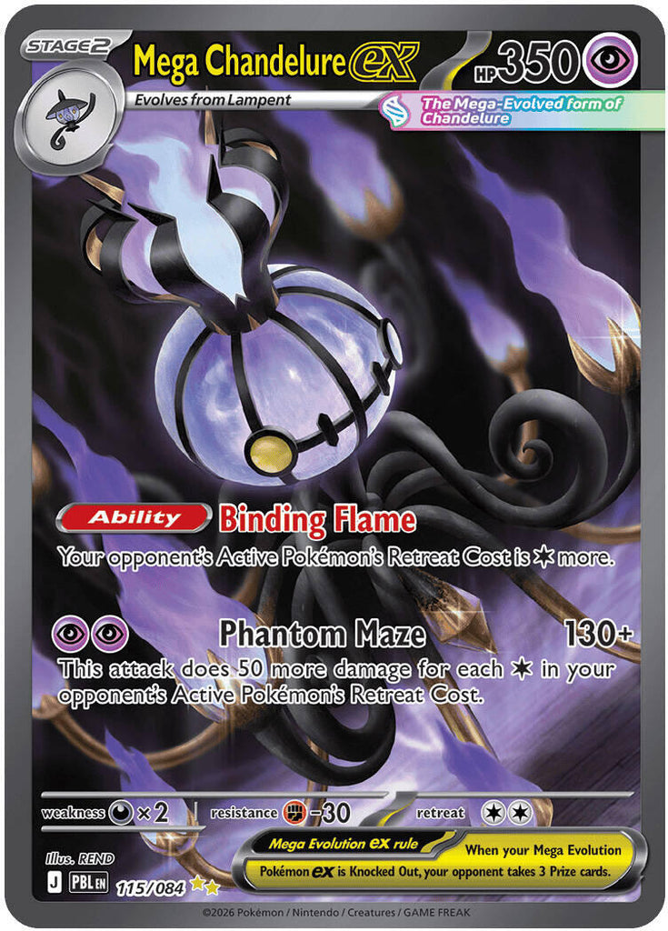 Mega Chandelure ex (115/084) (Mega Evolution: Pitch Black)