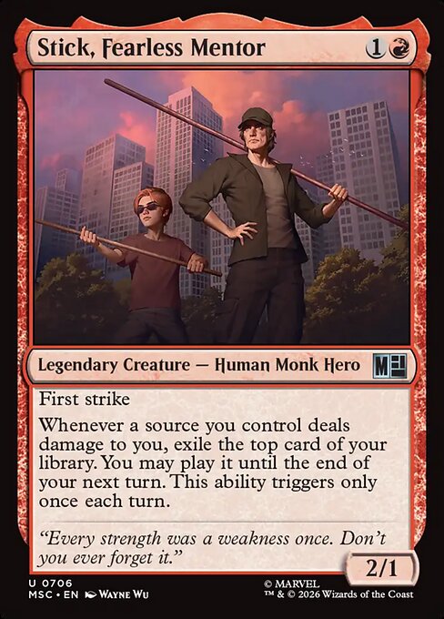 Stick, Fearless Mentor Magic: The Gathering card