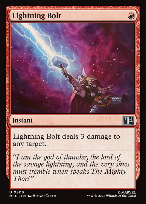 Lightning Bolt Magic: The Gathering card