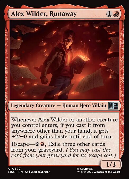 Alex Wilder, Runaway Magic: The Gathering card