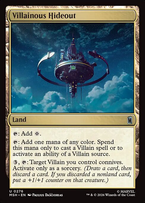 Villainous Hideout Magic: The Gathering card