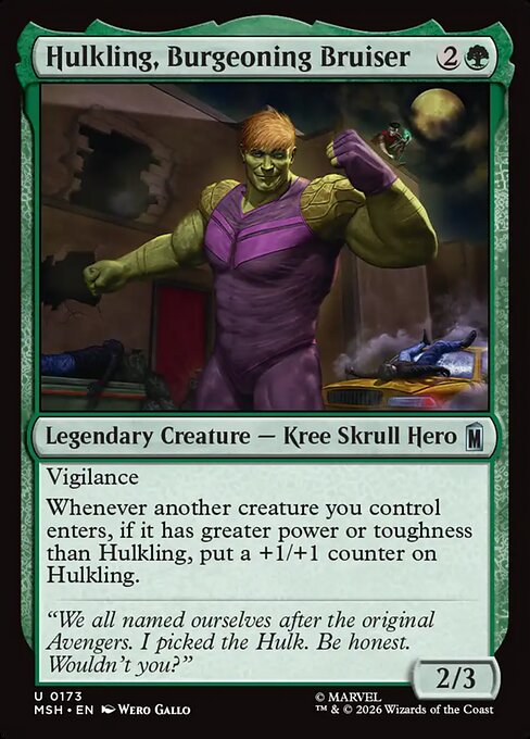 Hulkling, Burgeoning Bruiser Magic: The Gathering card