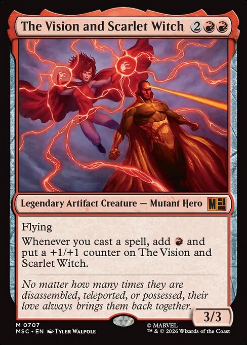 The Vision and Scarlet Witch Magic: The Gathering card