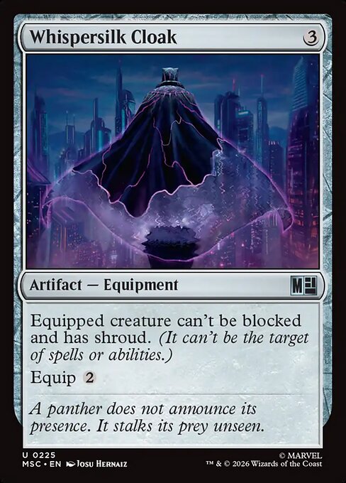 Whispersilk Cloak Magic: The Gathering card