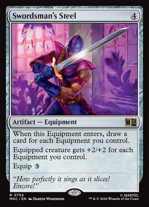 Swordsman's Steel Magic: The Gathering card