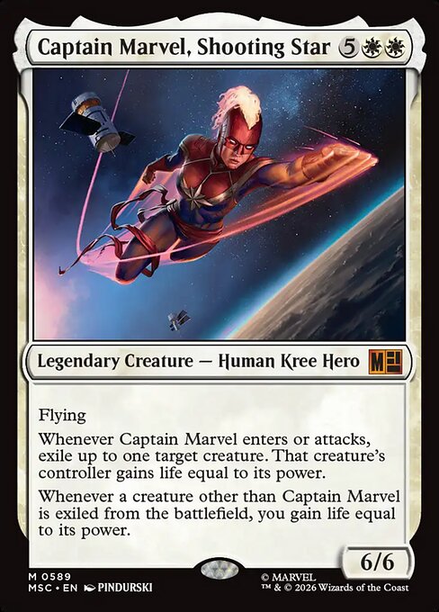 Captain Marvel, Shooting Star Magic: The Gathering card