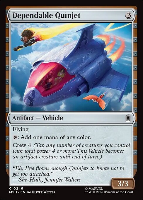 Dependable Quinjet Magic: The Gathering card