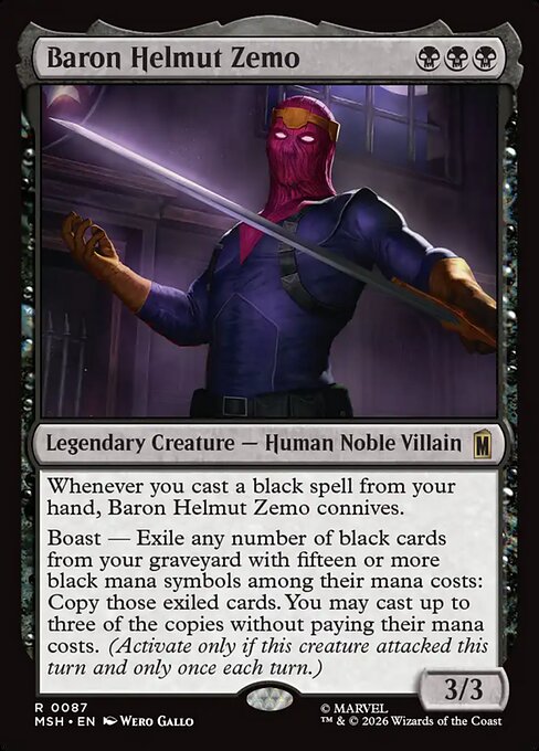Baron Helmut Zemo Magic: The Gathering card