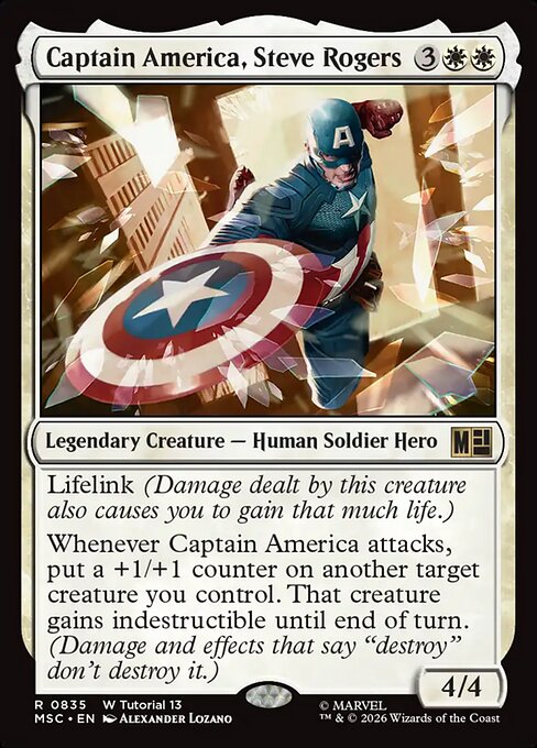 Captain America, Steve Rogers Magic: The Gathering card