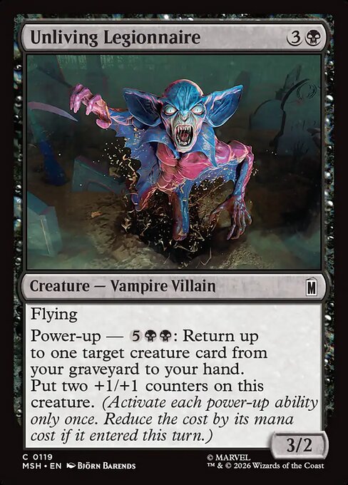 Unliving Legionnaire Magic: The Gathering card