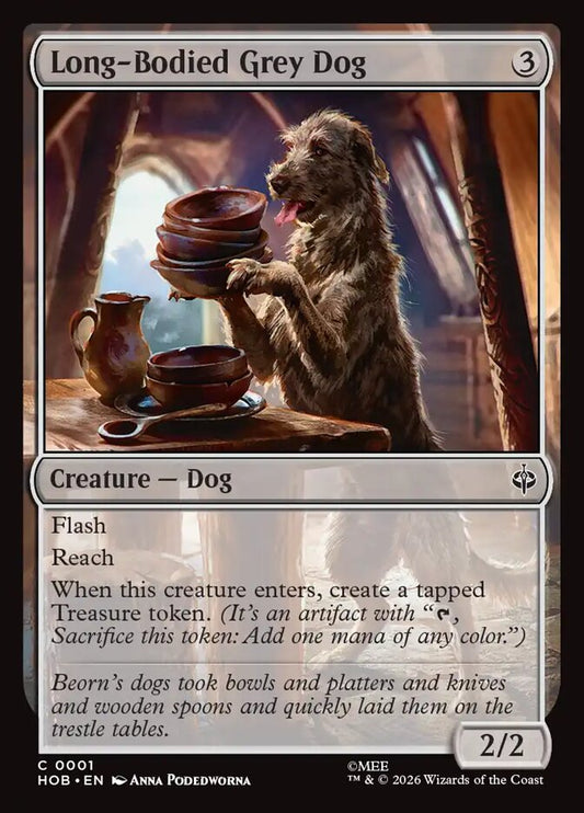 Long-Bodied Grey Dog card image