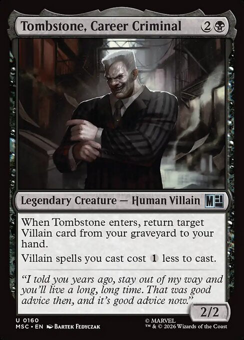 Tombstone, Career Criminal Magic: The Gathering card