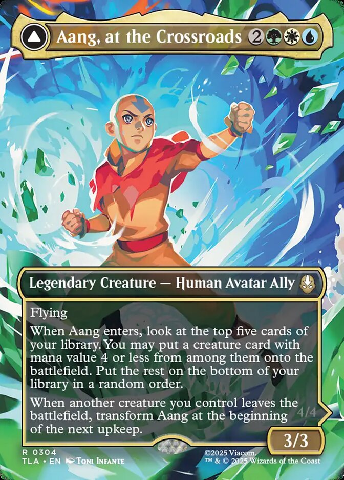 Aang, at the Crossroads // Aang, Destined Savior Magic: The Gathering card