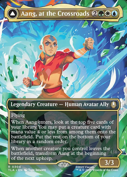 Aang, at the Crossroads // Aang, Destined Savior Magic: The Gathering card