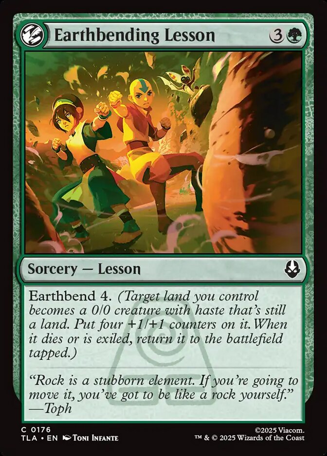 Earthbending Lesson Magic: The Gathering card
