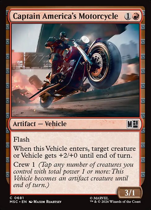 Captain America's Motorcycle Magic: The Gathering card