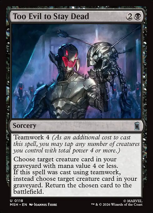Too Evil to Stay Dead Magic: The Gathering card
