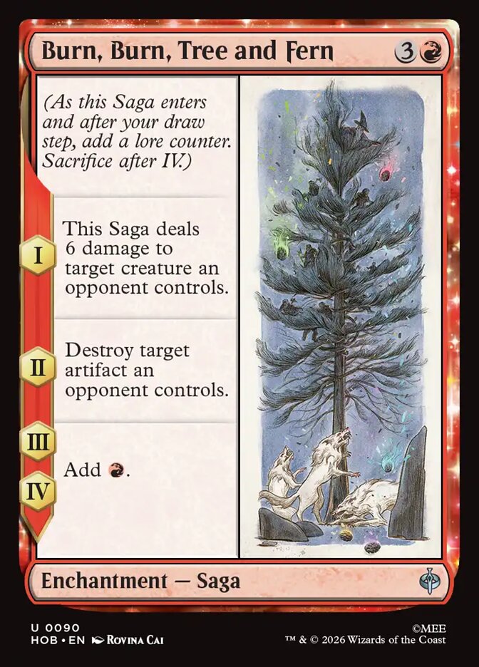 Burn, Burn, Tree and Fern card image