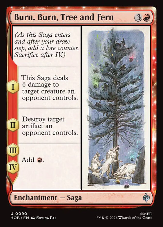 Burn, Burn, Tree and Fern card image