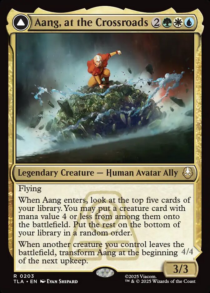 Aang, at the Crossroads // Aang, Destined Savior Magic: The Gathering card